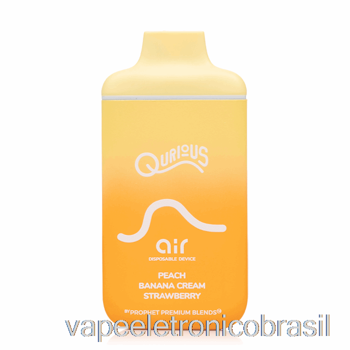 Vape Recarregável Qurious Air 6000 Descartável Pêssego Banana Creme Morango